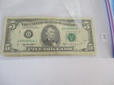 U.S. currency $5.00 star notes 1995 Withrow Rubin Chicago