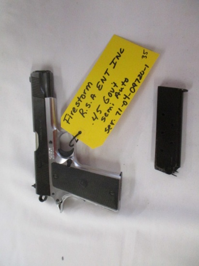 RSA ENT Inc. Firestorm .45 Gov't semi auto w/ 2 mags ser.71-04-0972-01