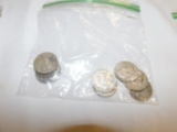 U.S. Silver coins Franklin halves (4), Walking Liberty (5)