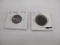 US copper coins 1786, New Jersey wide shield & 1794 half cent, both poor condition