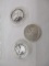 American hunting club 1 troy ounce silver rounds, 3 coins