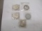 Mexican silver 1 OZ silver peso's, 5 coins