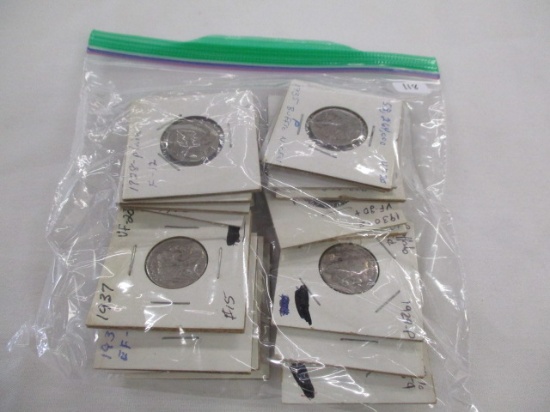 US Buffalo nickels 1920's & 30's strong dates, 20 coins