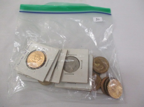 US modern one dollar coins nice mix of dates/mints Pres.-9, Sac-1, Anthony-6, 16 coins