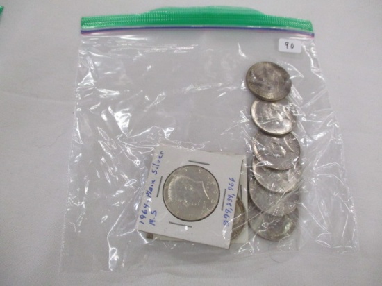 US Silver Kennedy half dollars 10 coins