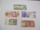 World currency most Canadian 5 bills
