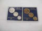 US Bicentenial coin sets 2 sets, 1 colorized 1776-1976, 6 coins