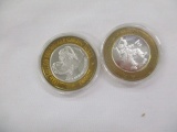 Rare Collectible Silver Casino Tokens 1.3 oz each .999 Silver Reno Circus/Circus; Nugget Sparks NV 2