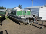 1977 Ercoa 21 FT pontoon on trailer w/mercury Bigfoot 4 stroke OB motor very good condition
