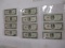 US Currency $2.00 1963 Red Seal (3), $2.00 series 1953 Red Seal (8) 11 bills