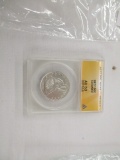 ANACS slab seated Liberty half dollar 1877 AU53 cleaned