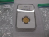 NGC slab Gold $2.50 1878S AU58