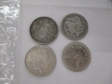 US silver Morgan dollars 1899O,1921,1921S,1878S, 4 coins