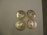 Casion Silver .999 silver, total weight 1.3 oz, 4 tokens