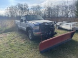 2007 Ford F250 standard cab 5.4L V8 four wheel drive, w/9 FT commercial plow, 197,000 miles