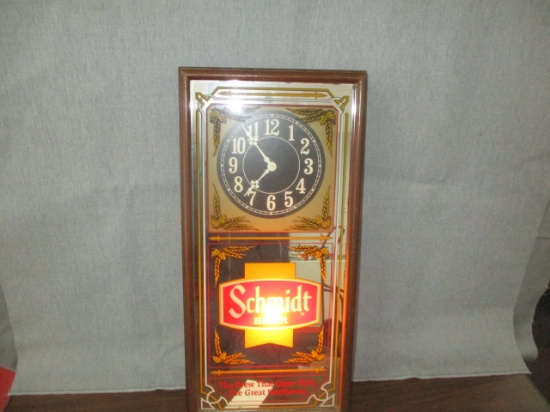 Schmidt Beer Lighted Advertising Clock