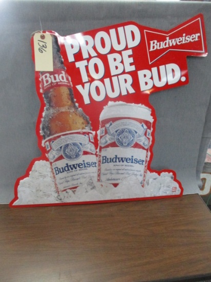 Budweiser Beer Metal Advertising Sign