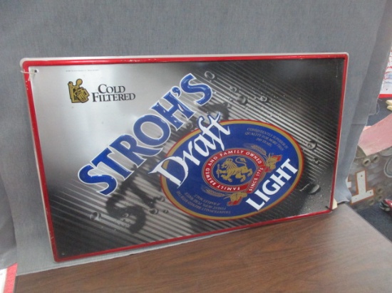 Stroh's Draft Light Metal Sign