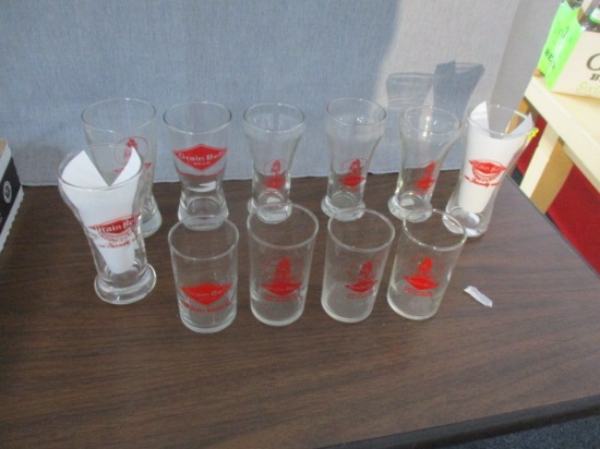 Grain Belt Beer Glasses- 11 in total