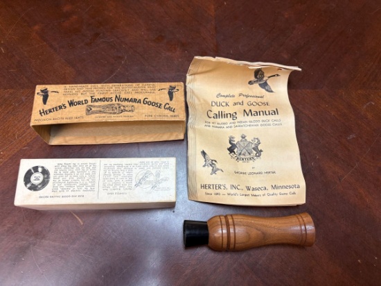 Herter's World Famous Numara Goose Call in Original box with original instruction book #C377