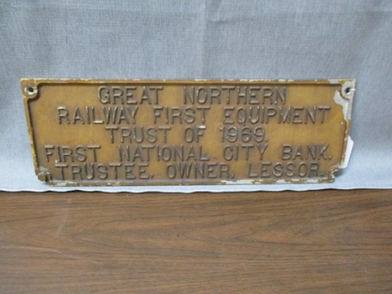 Great Northern First Equipment Trust of 1969 Metal Sign - 22" x 7"