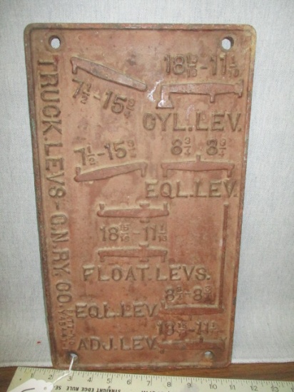 Truck Levs - G.N. RY Co Metal Sign - 16" x 9"