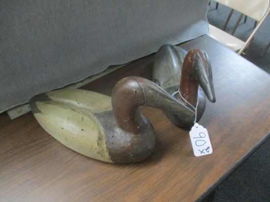 2x Canvas Back Wood Duck Decoys - 14" Long