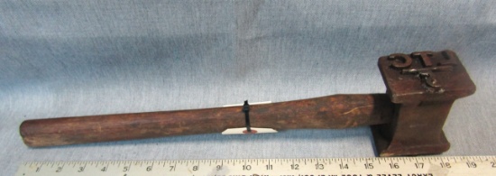Vintage Log Stamp Marking Logging Hammer