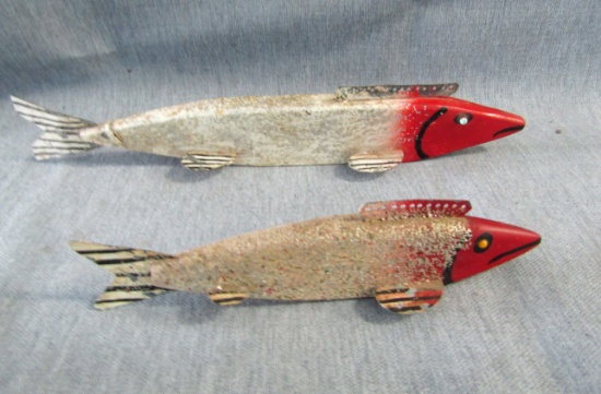 2 Louie Leech Fish Spearing Decoys