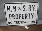 M.N. & S. RY. Embossed No Trepassing Metal Sign - 24