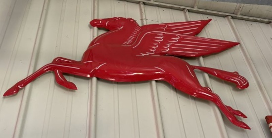Mobil Pegasus metal advertising sign