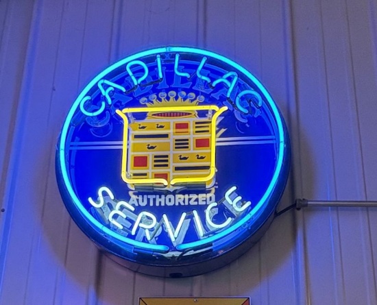 Cadillac Authorized Service Neon Sign