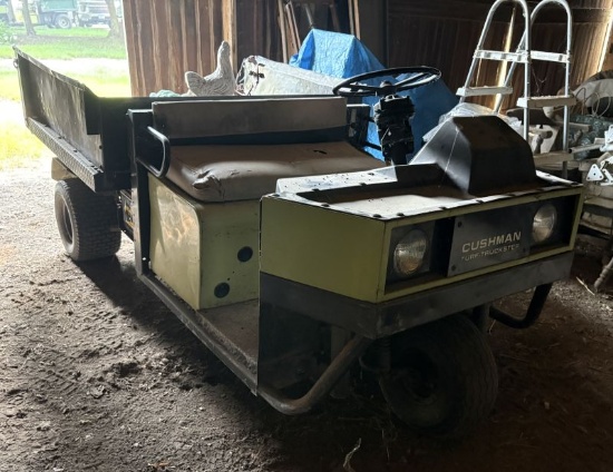 1980’s Cushman three-wheel turf machine (not running at time of pictures)