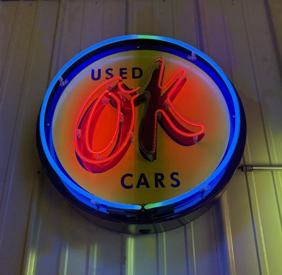 OK Used Cars Neon Sign