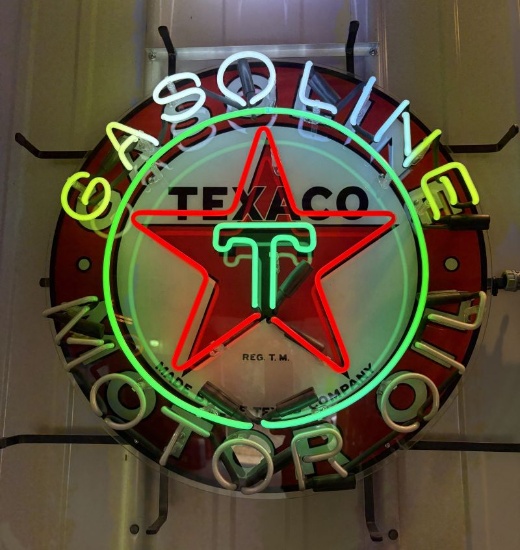 Texaco Gasoline Motor Oil Neon Sign