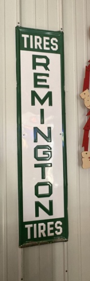 Remington Tires vertical metal sign