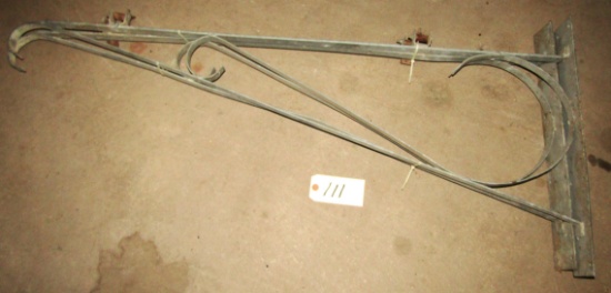 2 Vintage 48" Metal Porcelain Sign Brackets