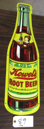 Howel's Root Beer Metal Advertising Embossed Sign