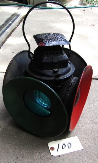 Adlake Railroad Lantern: 4-Way Train Signal Lamp