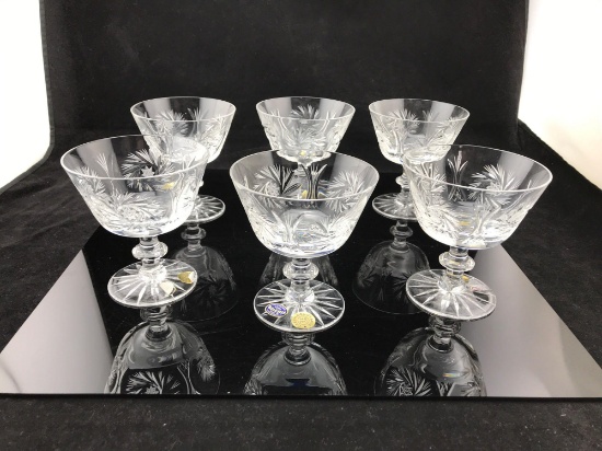 12-Berlin Coupes, Hand Blown, Hand Cut Lead Crystal
