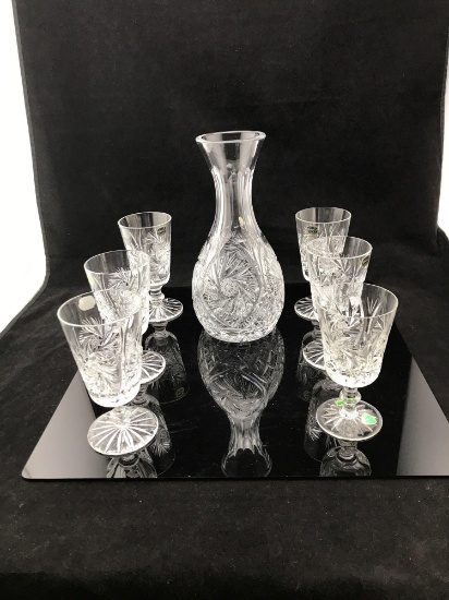 Exquisite Set 6-White Wine Glasses & Carafe