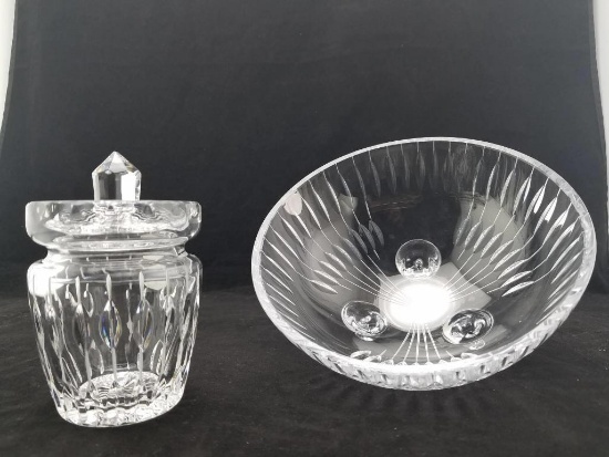 Kusak Bohemia Crystal Jam Jar & Footed Dish