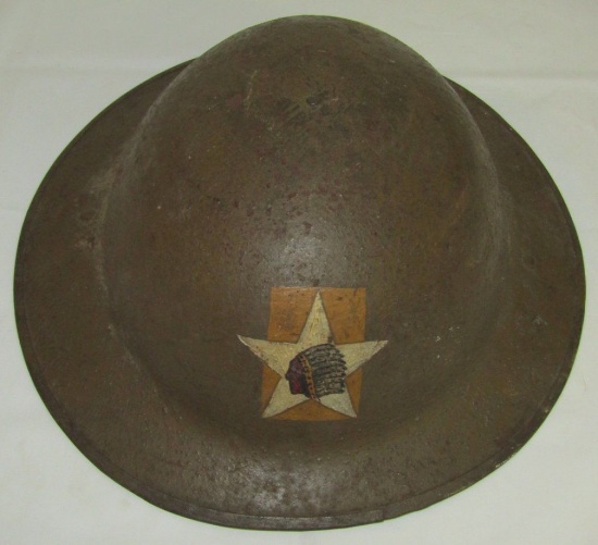 WWI U.S. Issue British MKI Helmet W/Hand Painted 2nd Division/15th Field Artille