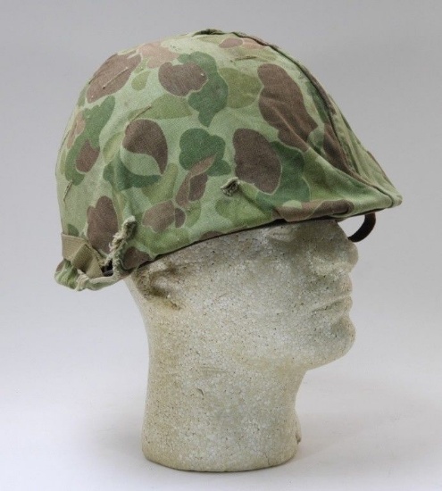 WWII M1 Helmet with USMC Camo Cover frogskin "22nd"