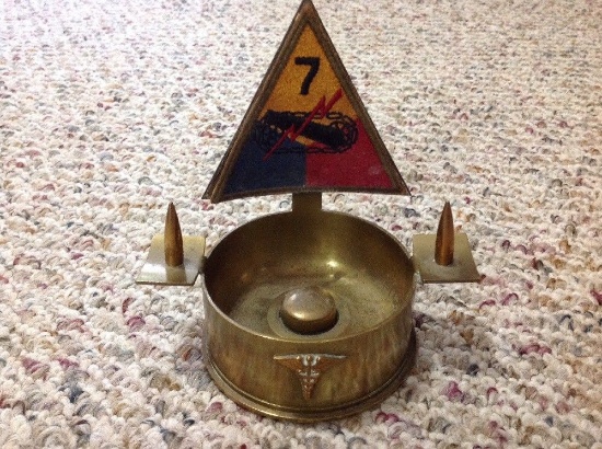 Ww2 Allied Forces Trench Art Tank Assault 7th Medical Rare