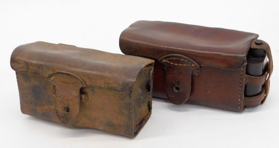 WWII Japanese Army Leather T-30 Ammo Pouches (2) field