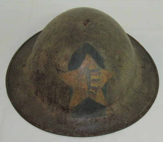 WWI U.S. Soldier Issue British MKI Helmet With 2nd Div.-3rd Battlion-17th FA Reg