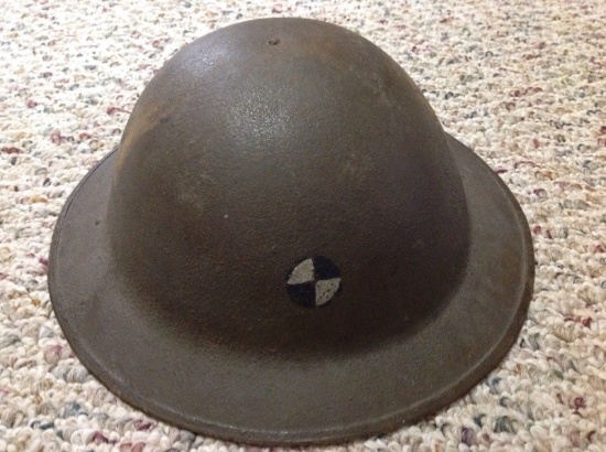 Original Outstanding Ww1 Doughboy Military Helmet Og Paint Unit Marked