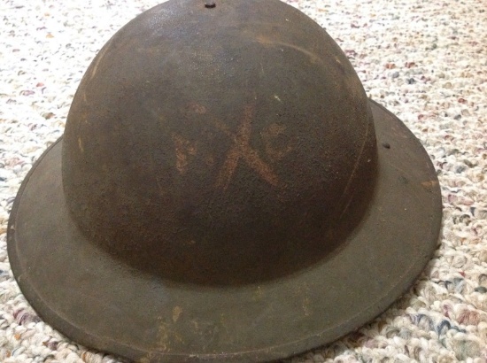 Original Outstanding Ww1 Doughboy Military Helmet Unit Paint