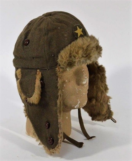 WWII Japanese Army Winter Fur Hat